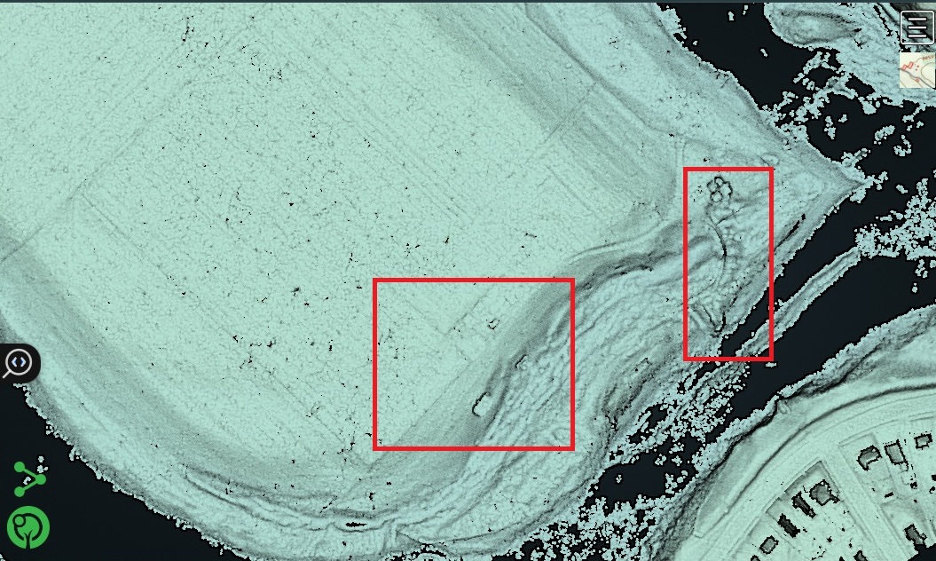LiDAR Display of Lauck's Island with Structures & Tree Cover Removed